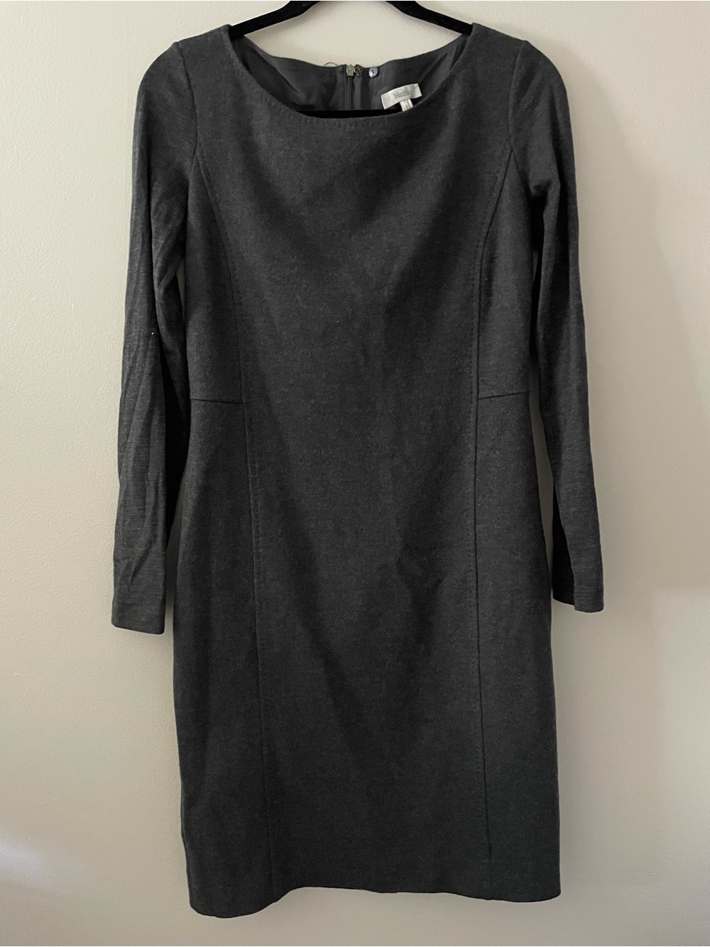 Max Mara Gray Long Sleeve Dress